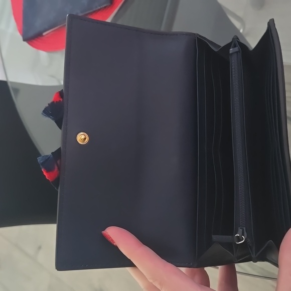 Gucci Canvas And Leather Wallet Bow Continental - Picture 3 of 8